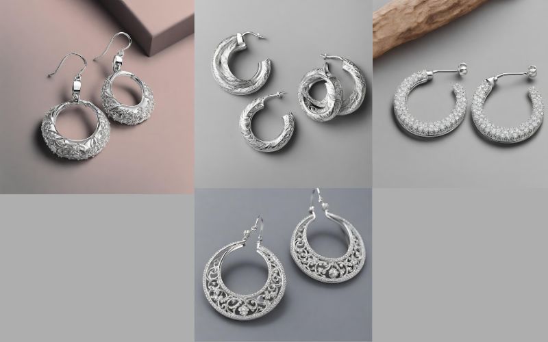 sterling silver earrings, hoop earrings, silver earrings