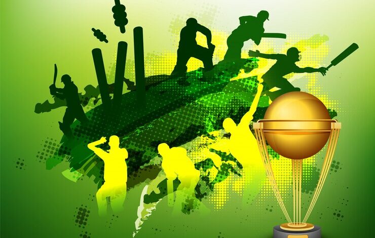 green cricket sports background with illustration players golden trophy cup 1302 5494 WingsMyPost