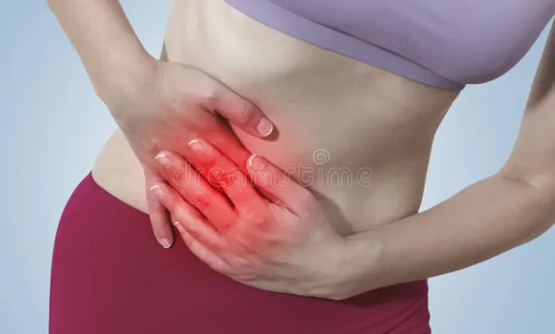 acute pain woman stomach WingsMyPost