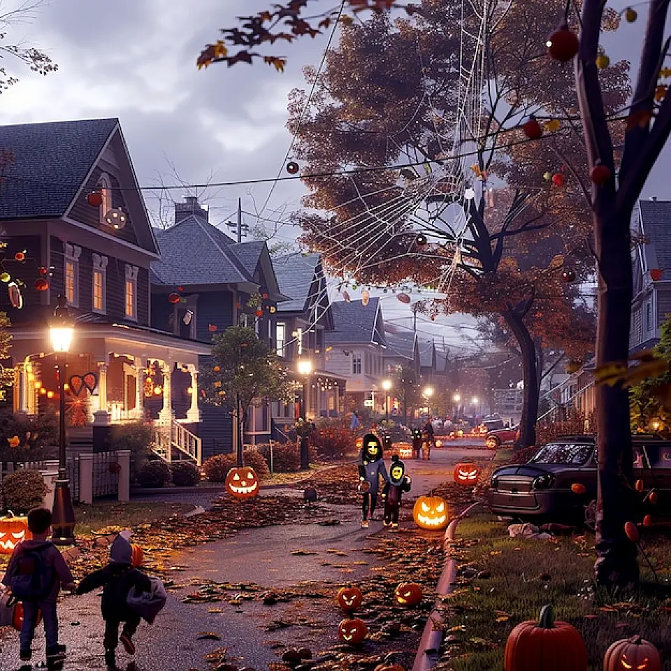 cozy-halloween-neighborhood-scene-with-trick-treating-children-festive