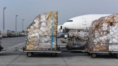 Cargo airplane loading