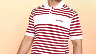 striped polo collar t shirt