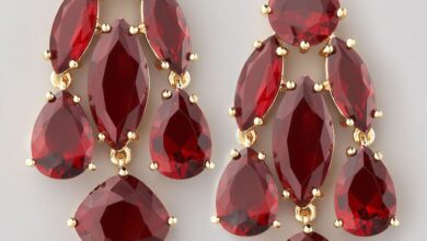 ruby statement earrings